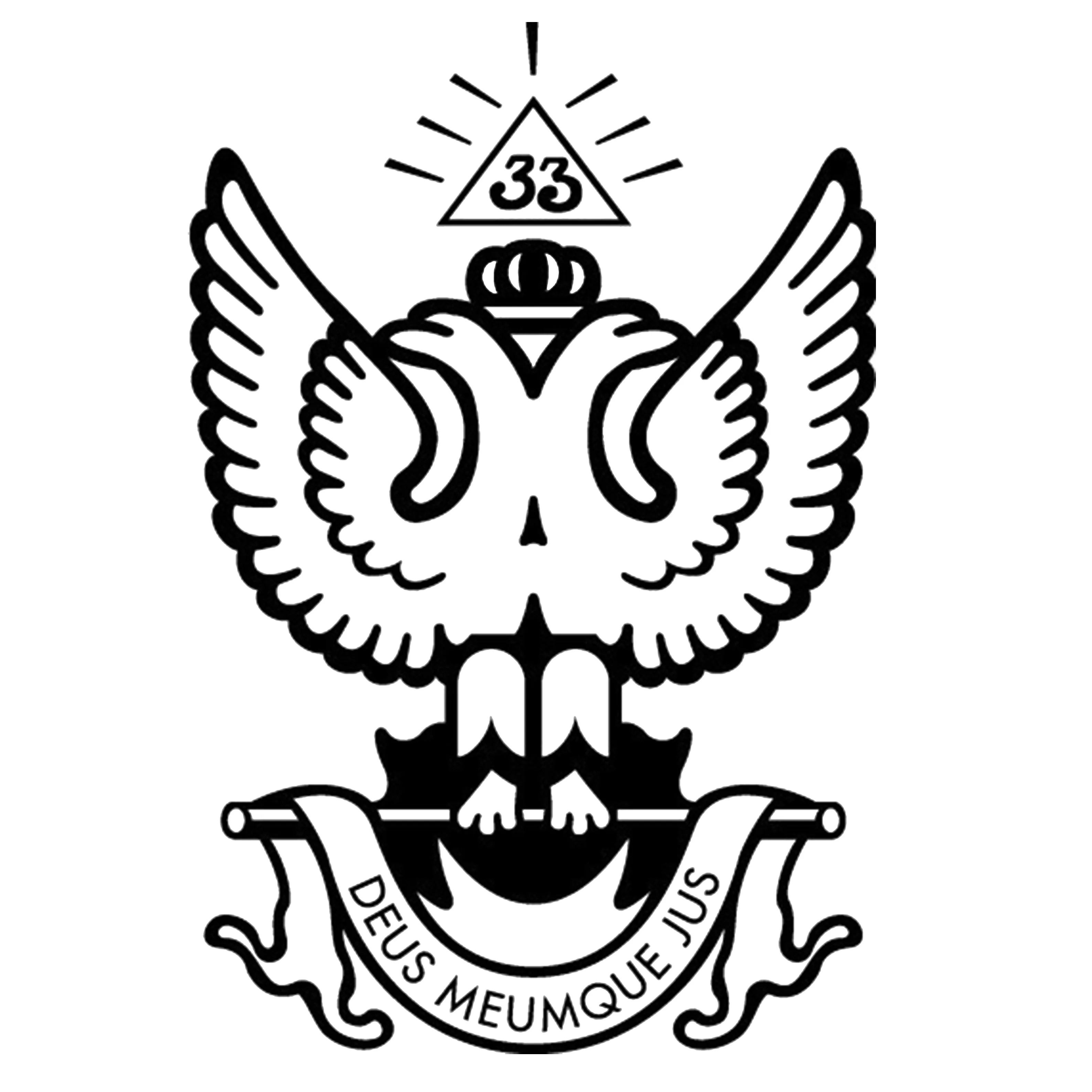33rd Degree Scottish Rite Flask - Wings Up 1oz to 18oz