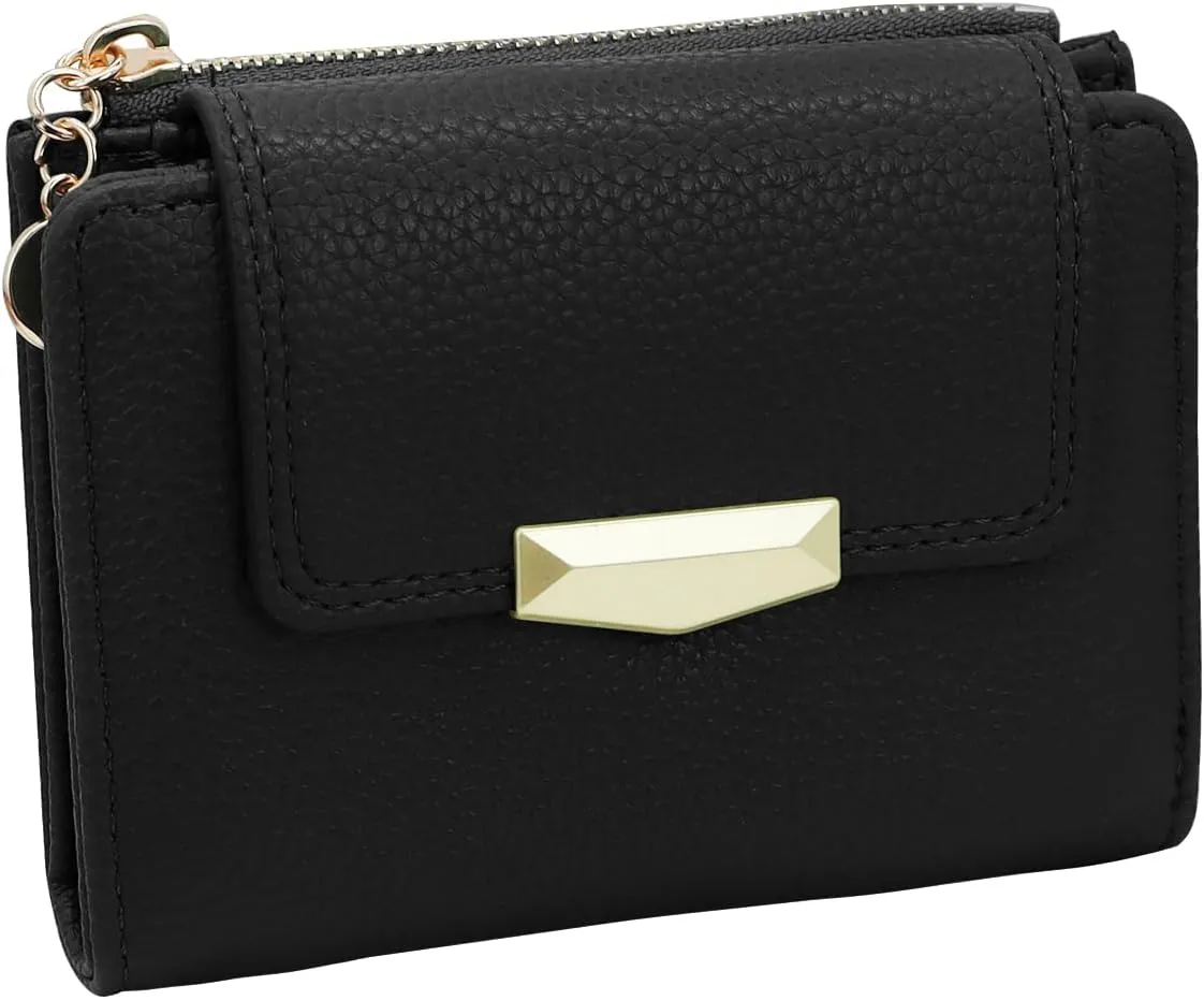 AdiStylinno Women's Bifold Compact Small Purse Women's Fashion Credit Card Holder Wallet with ID Window and Zip Coin Compartment