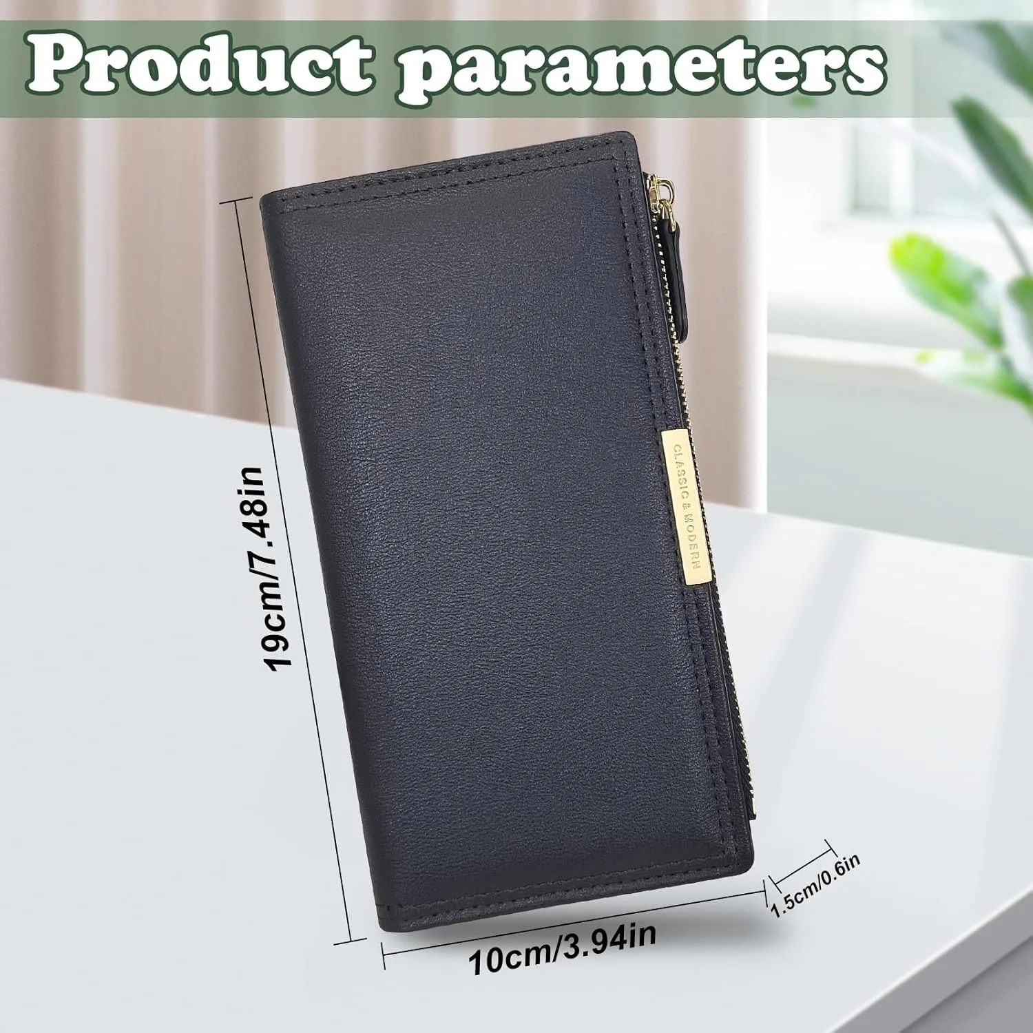 AdiStylinno Women's Wallet Large Capacity Long Slim Wallet Women's Multifunctional Wallet PU Leather Wallet with Zip Coin Pocket Multi Slots Cash Compartments ID Window