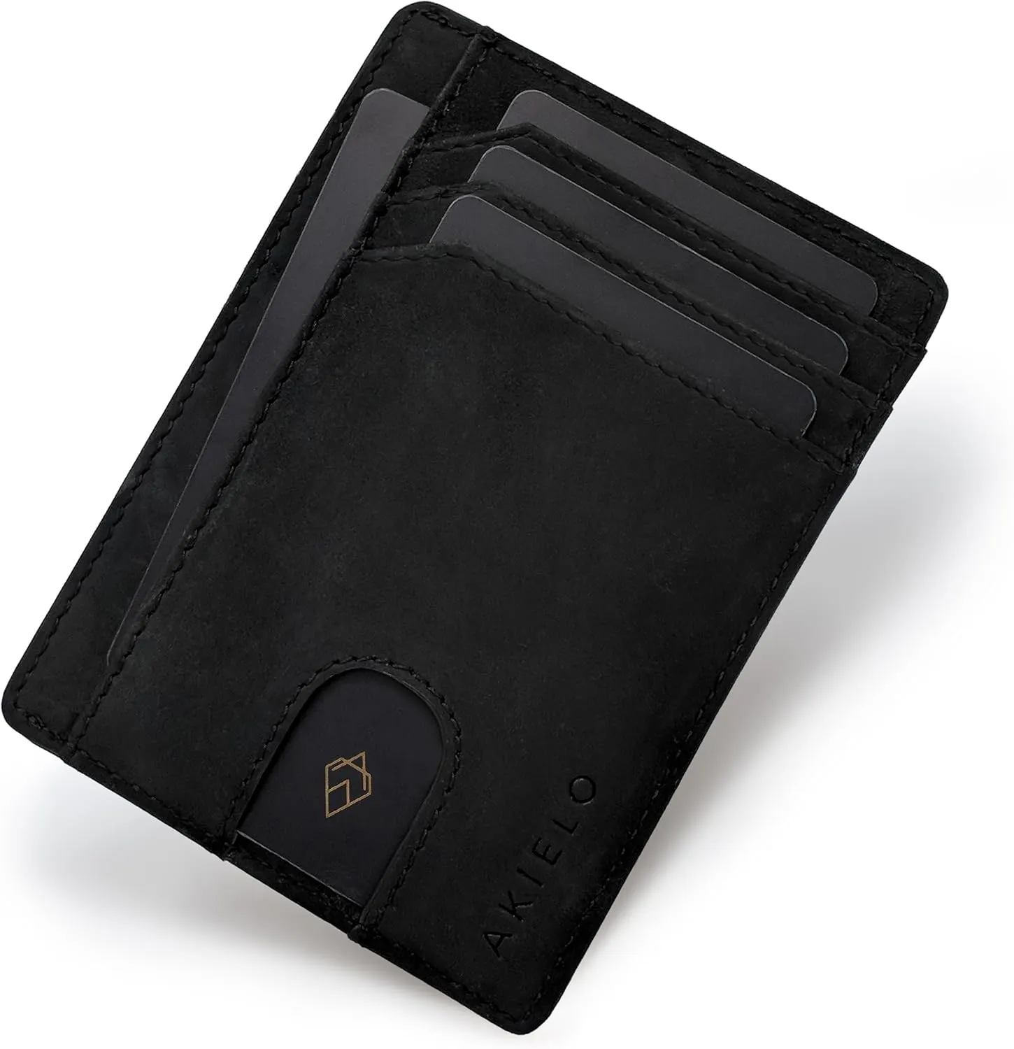 AKIELO RFID Blocking Credit Card Holder and Gift Box  Slim Wallets for Men  Minimalist Card Wallet (Bravo Collection)
