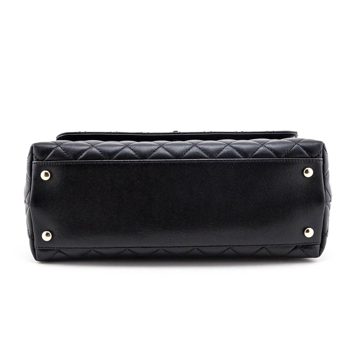 Chanel Black Quilted Caviar Small Coco Handle Flap Bag