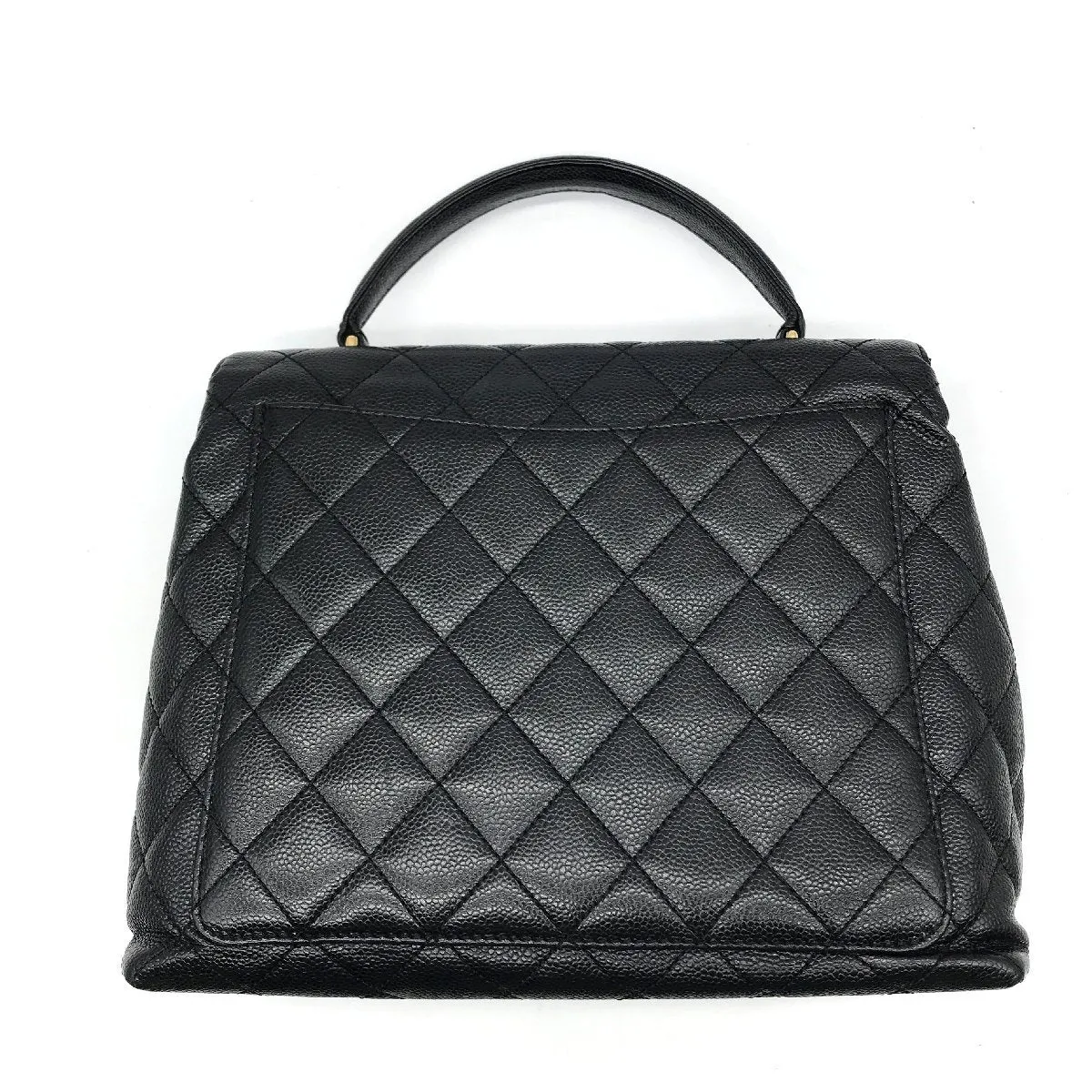 Chanel CC Caviar Leather Kelly Handbag Black