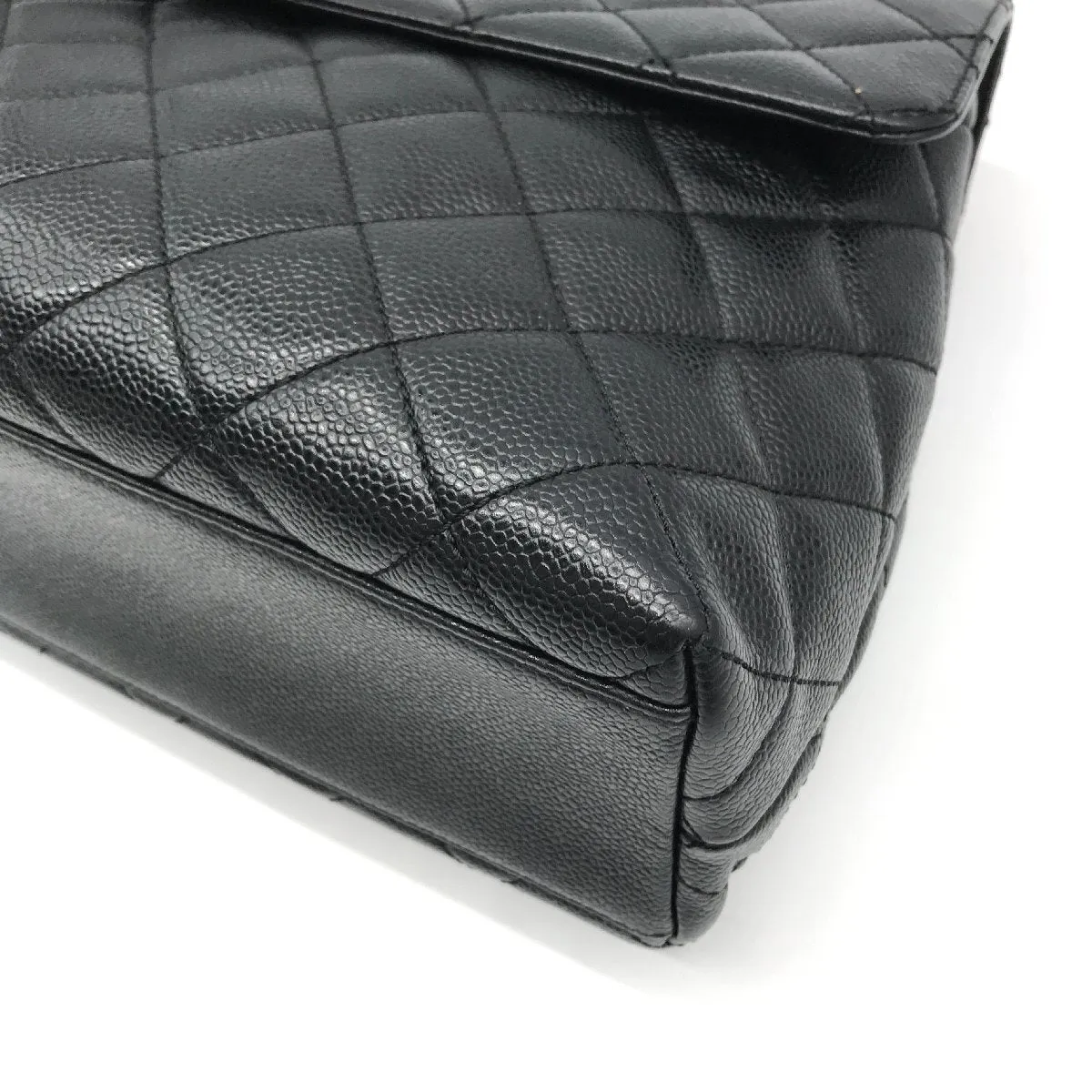 Chanel CC Caviar Leather Kelly Handbag Black