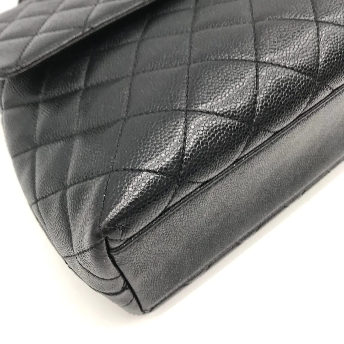 Chanel CC Caviar Leather Kelly Handbag Black