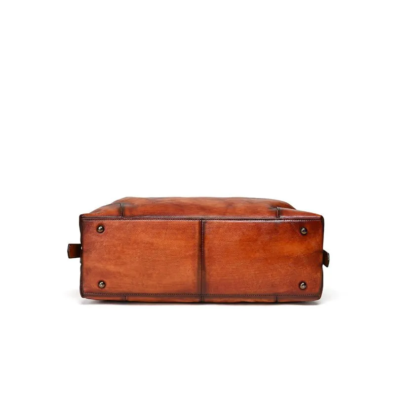 Chic Cowhide Retro Leather Handbag