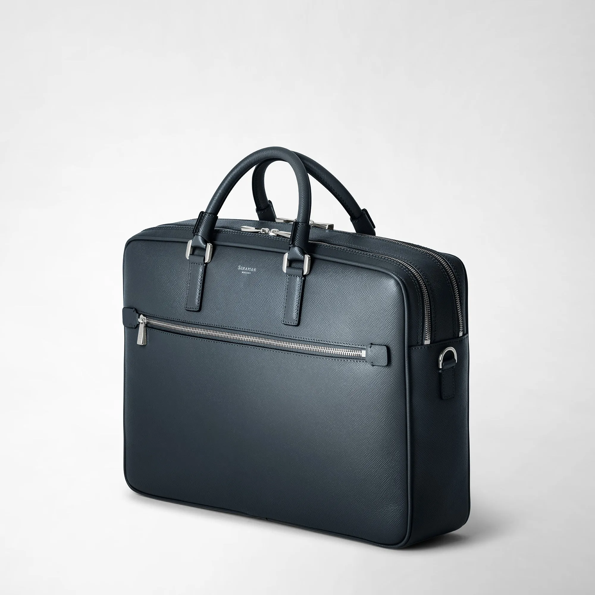 DOUBLE GUSSET BRIEFCASE IN EVOLUZIONE LEATHER