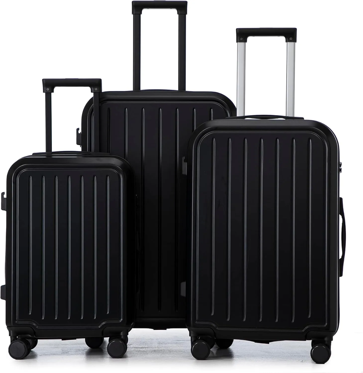 Durable and Spacious 20/24/28 inch ABS Spinner Wheel Luggage with USB Port and Cup Holder, Black