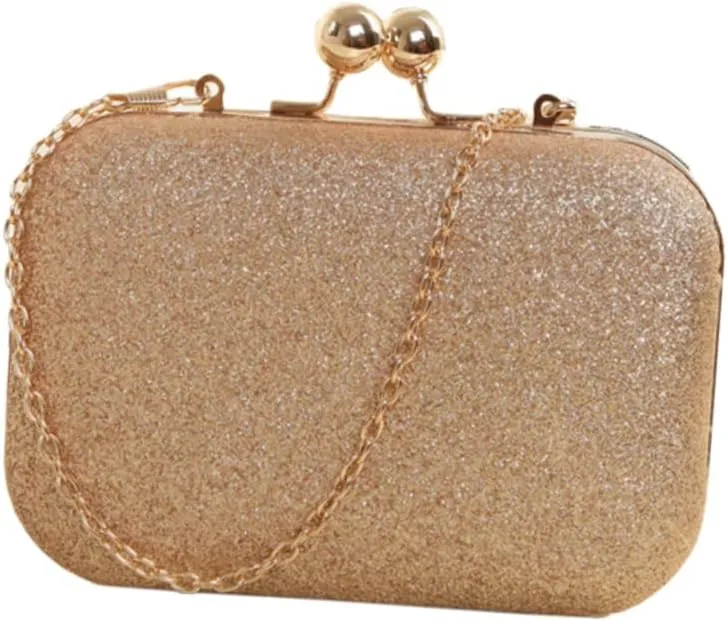 Elegant Evening Bag Chain Mini Clip Satchel Stylish Shoulder Messenger Bag for Women Wedding Banquet Party