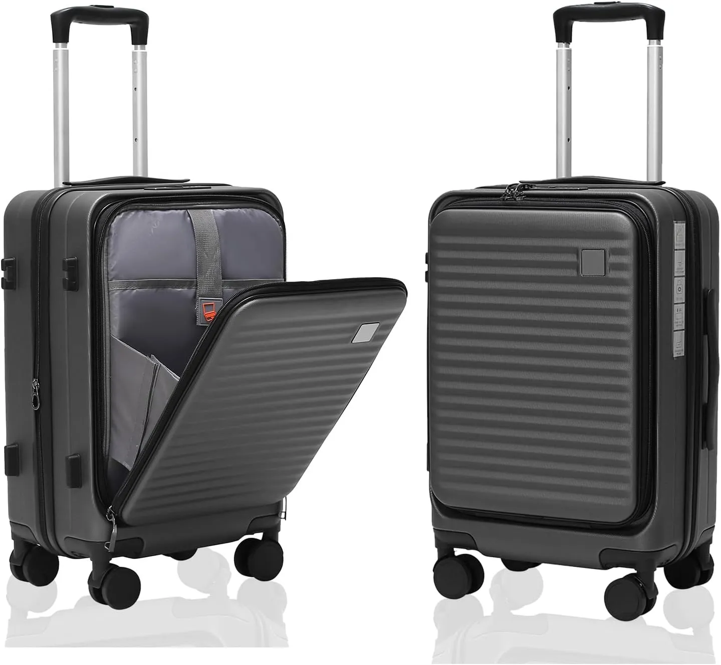 Expandable Carry On Luggage Durable Hardside Lightweight Rolling Suitcases with Spinner Wheels TSA Lock, (Grey, 20-Inch)