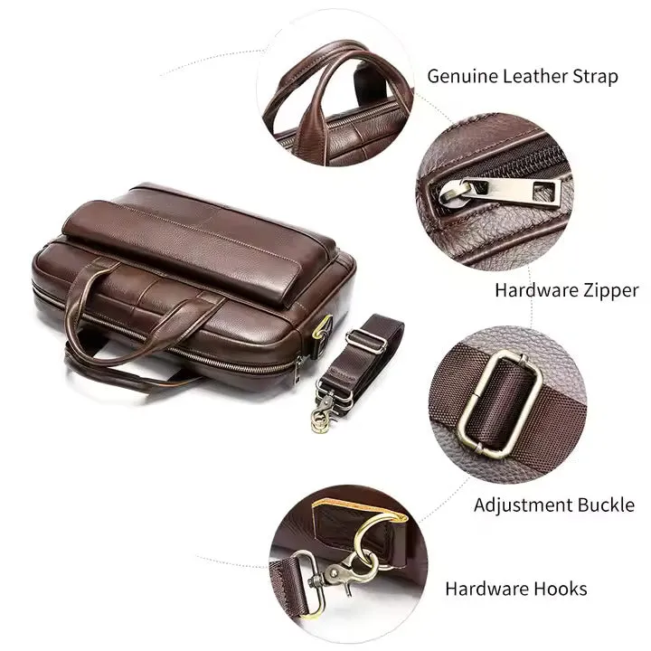 Genuine Leather Business Office Briefcase