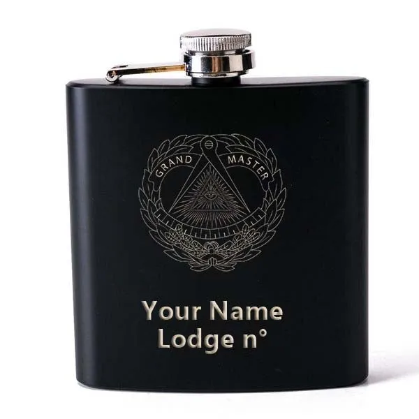 Grand Master Blue Lodge Flask - 2 Shot Glasses & Funnel