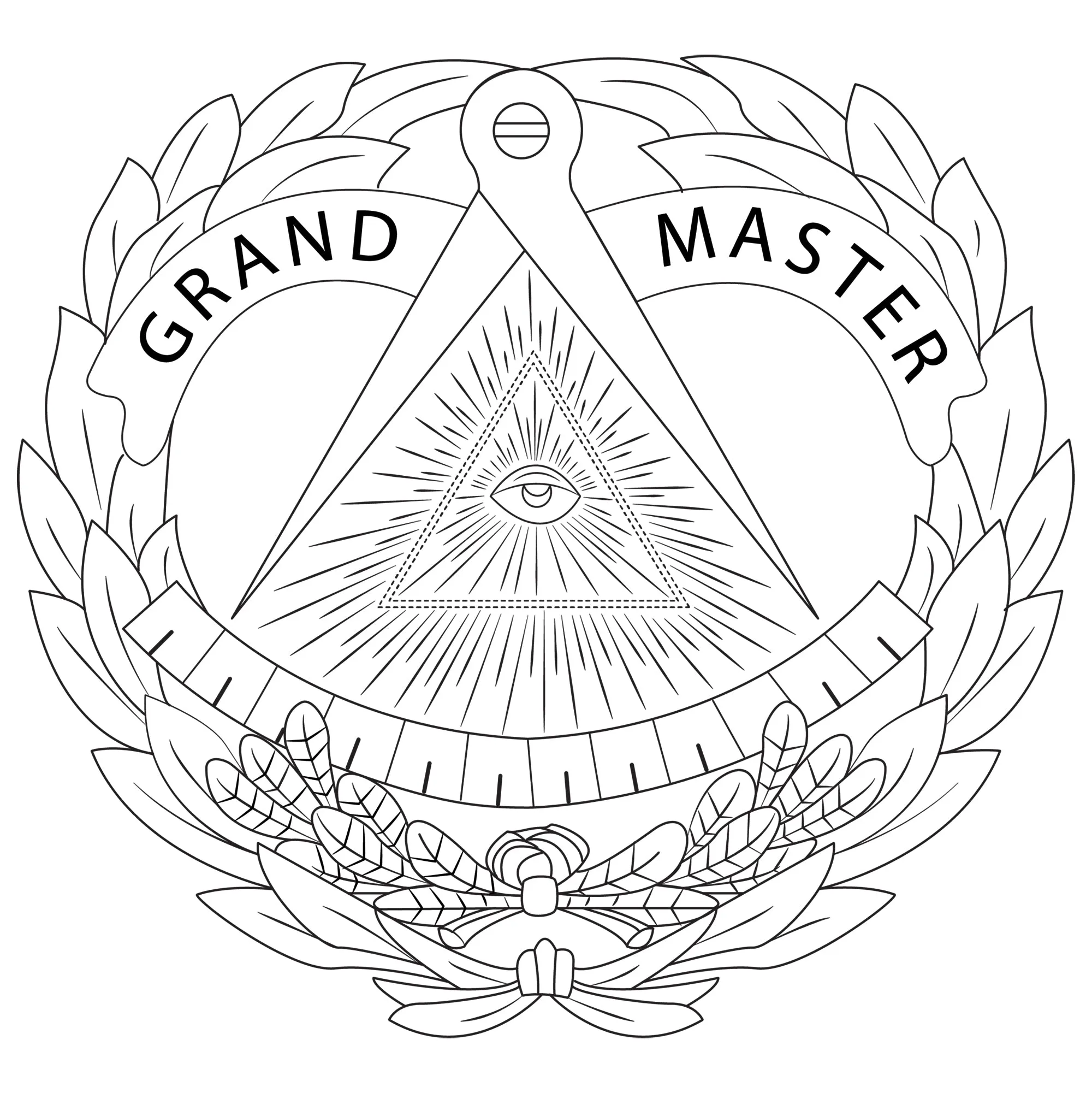 Grand Master Blue Lodge Flask - 2 Shot Glasses & Funnel