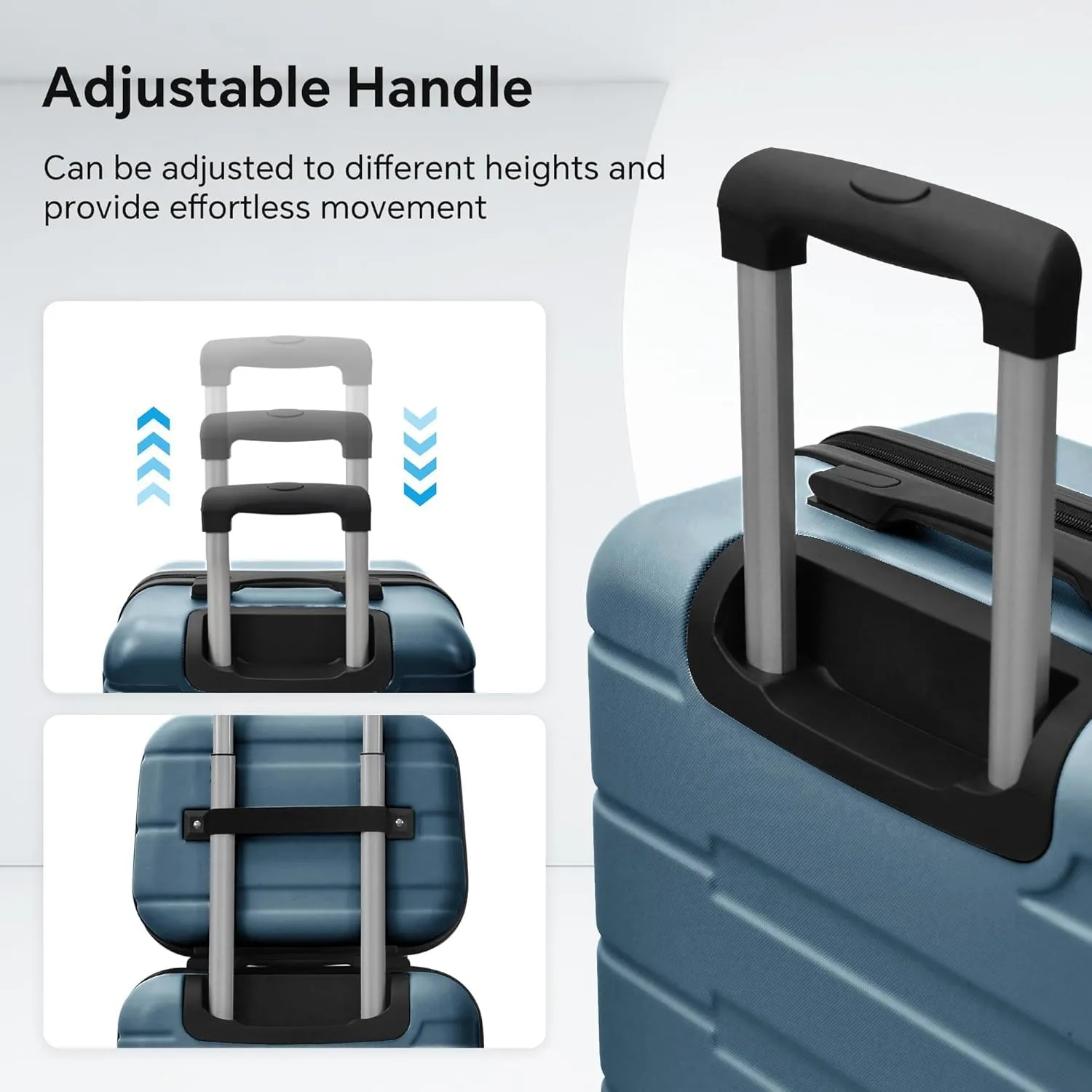 Hardshell Luggage Sets with TSA Lock, Large Suitcases with Spinner Wheels, Rolling Luggage Sets, Carry On Luggage, Lightweight Durable Design, Great Choice for Travel, Business(4PCS Blue)