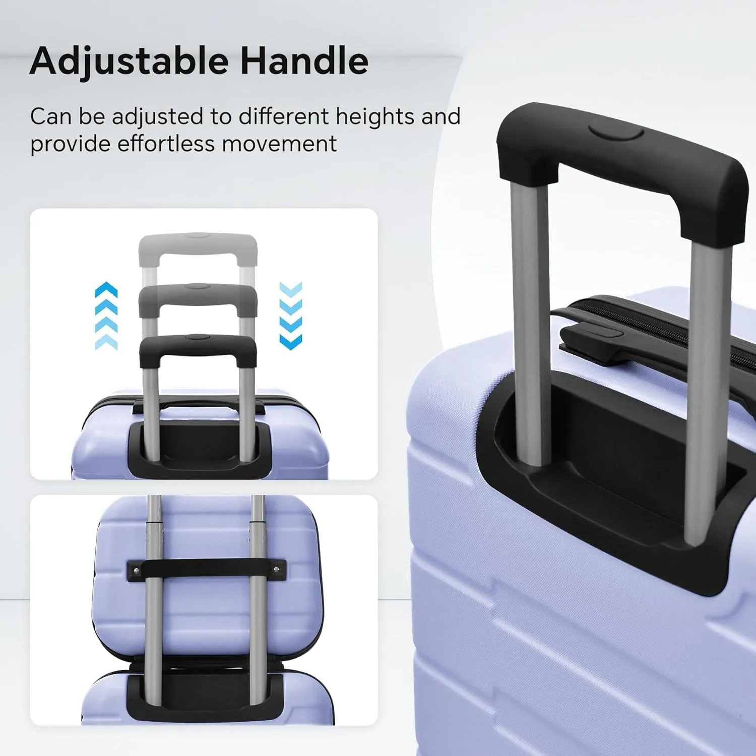 Hardshell Luggage Sets with TSA Lock, Large Suitcases with Spinner Wheels, Rolling Luggage Sets, Carry On Luggage, Lightweight Durable Design, Great Choice for Travel, Business(4PCS Purple)