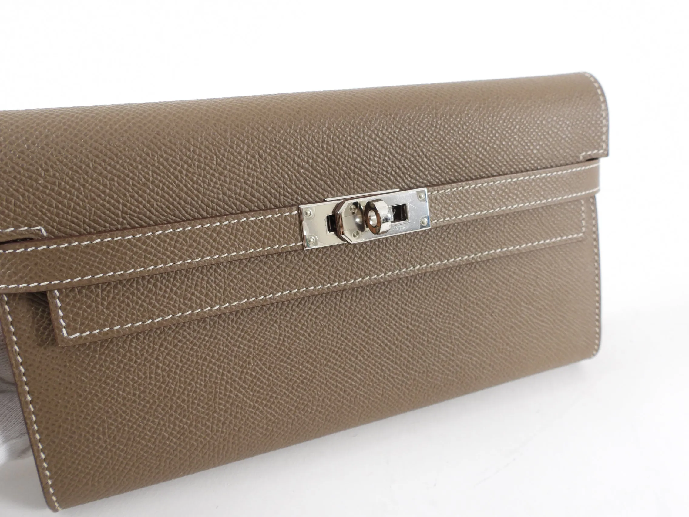 Hermes Kelly Classic Etoupe Epsom Wallet PHW
