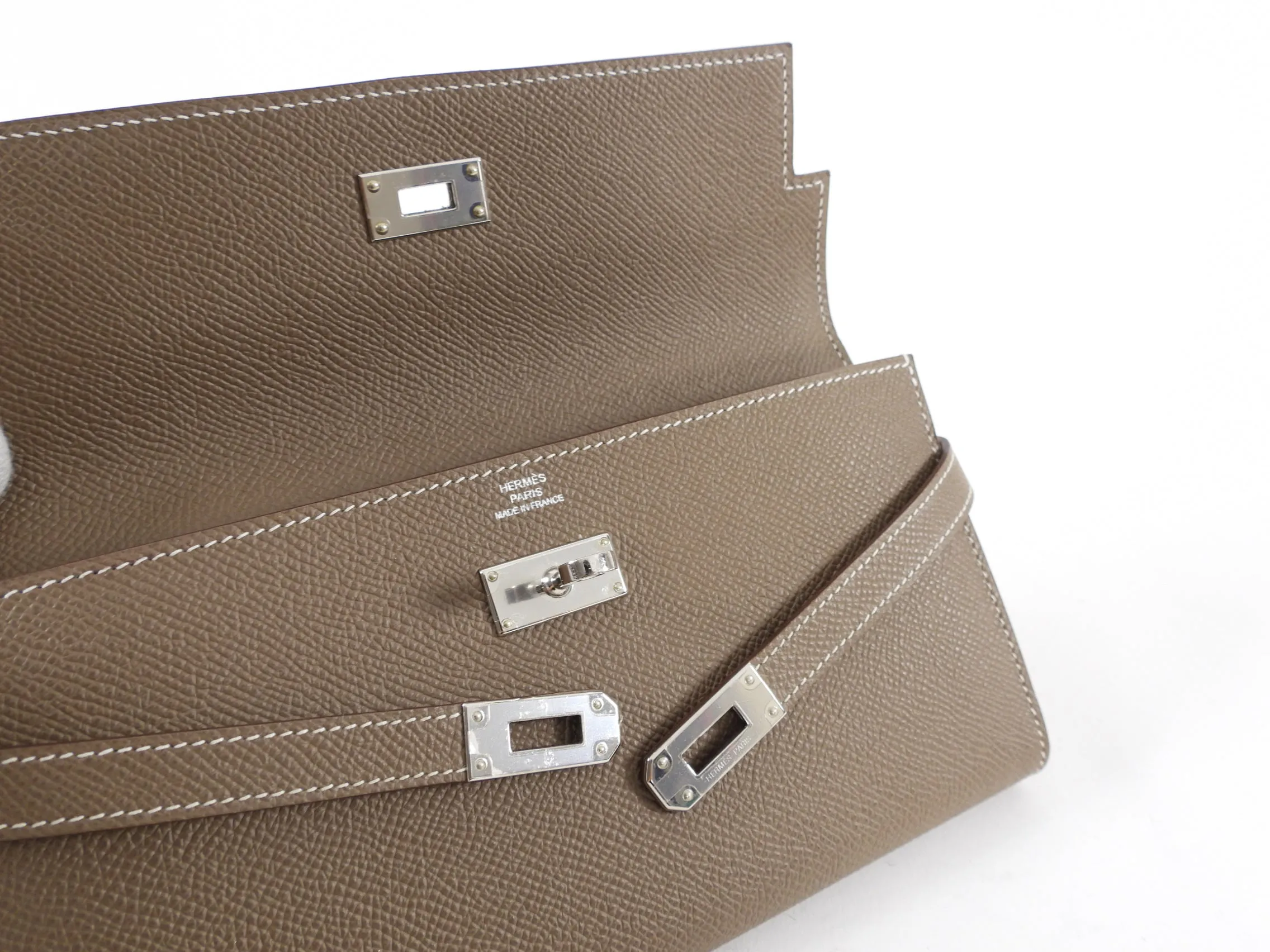 Hermes Kelly Classic Etoupe Epsom Wallet PHW