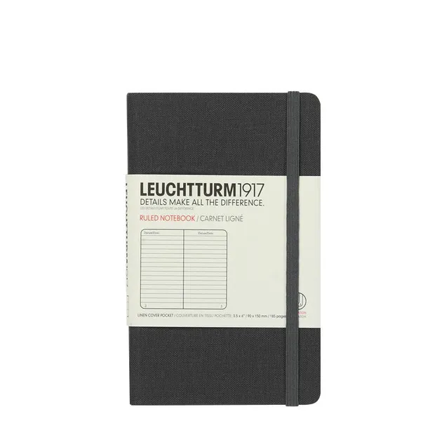 Leuchtturm1917 Ruled Pocket Notebook - Grey Linen