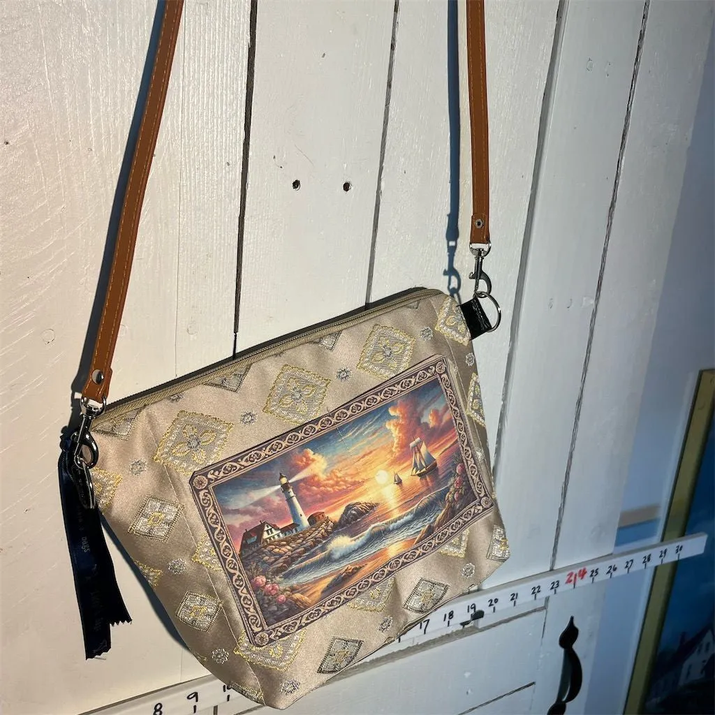 Lidia’s Bags Women's Multicolor Coastal Theme Canvas Shoulder Bag