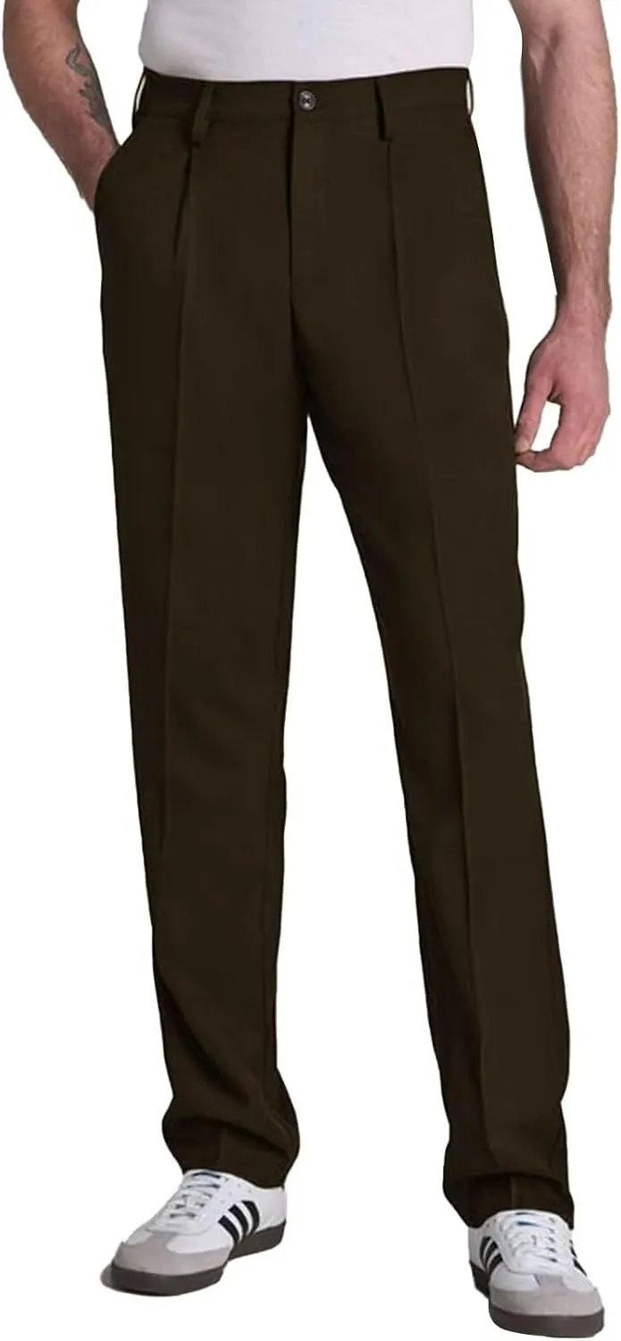 Men's Classic Fit Dress Pants Expandable Waist Pleated Suit Trousers