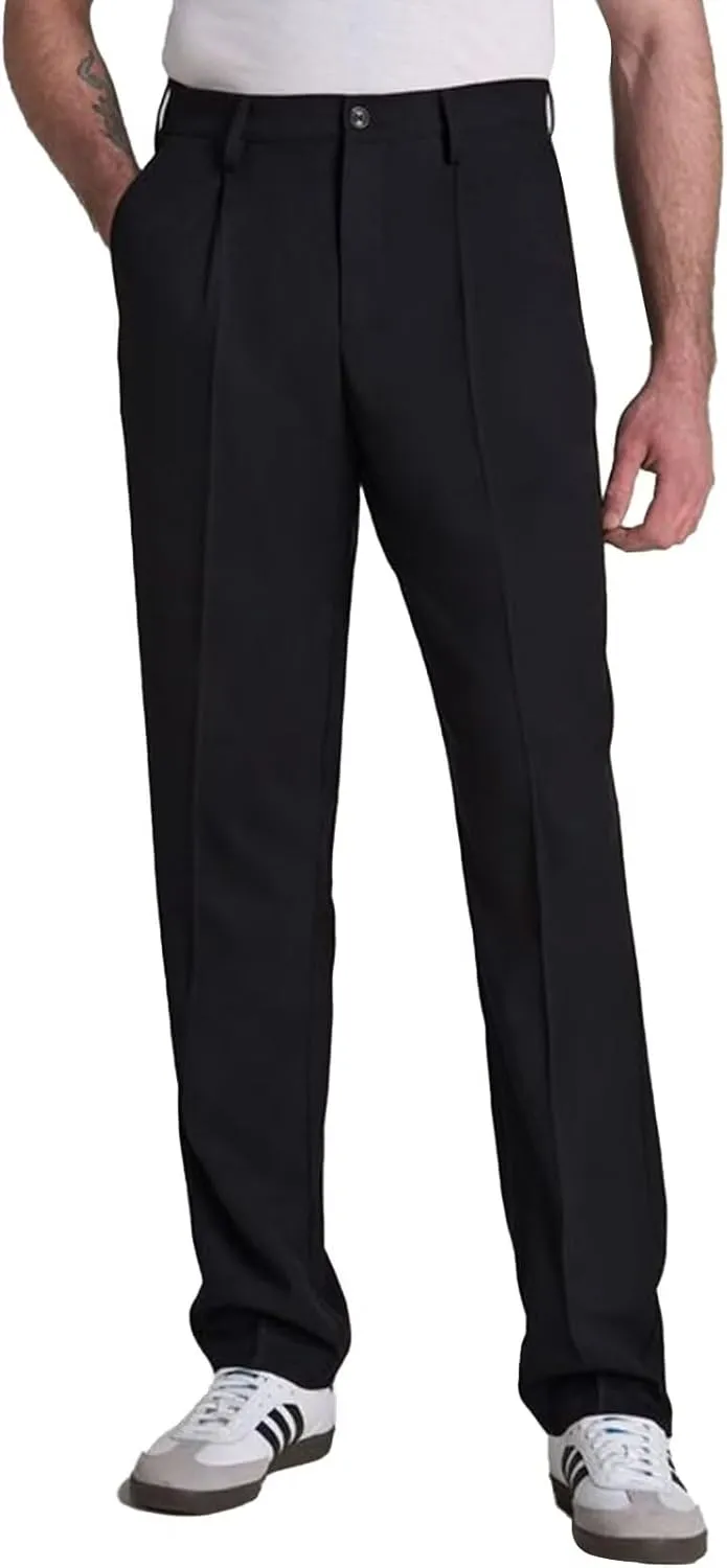 Men's Classic Fit Dress Pants Expandable Waist Pleated Suit Trousers