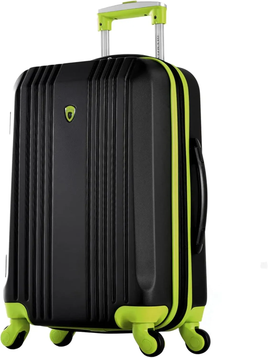 Olympia USA Apache II 21 Inch Expandable Rolling Carry On Lightweight Hardside Double 4 Wheel Spinner Luggage Suitcase with Locking System and Hidden Laptop Compartment, Black/Lime
