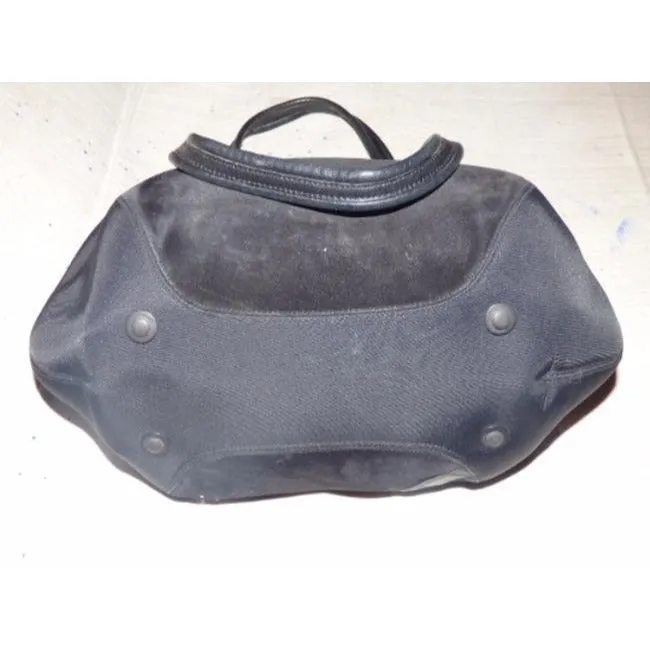 Salvatore Ferragamo Vintage Pursesdesigner Purses Black Leather And Canvas Canvasleather With Gancin