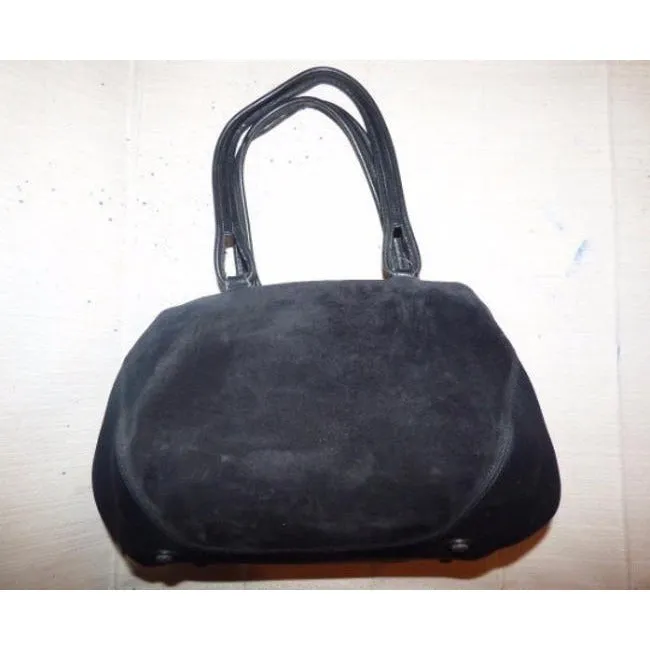 Salvatore Ferragamo Vintage Pursesdesigner Purses Black Leather And Canvas Canvasleather With Gancin