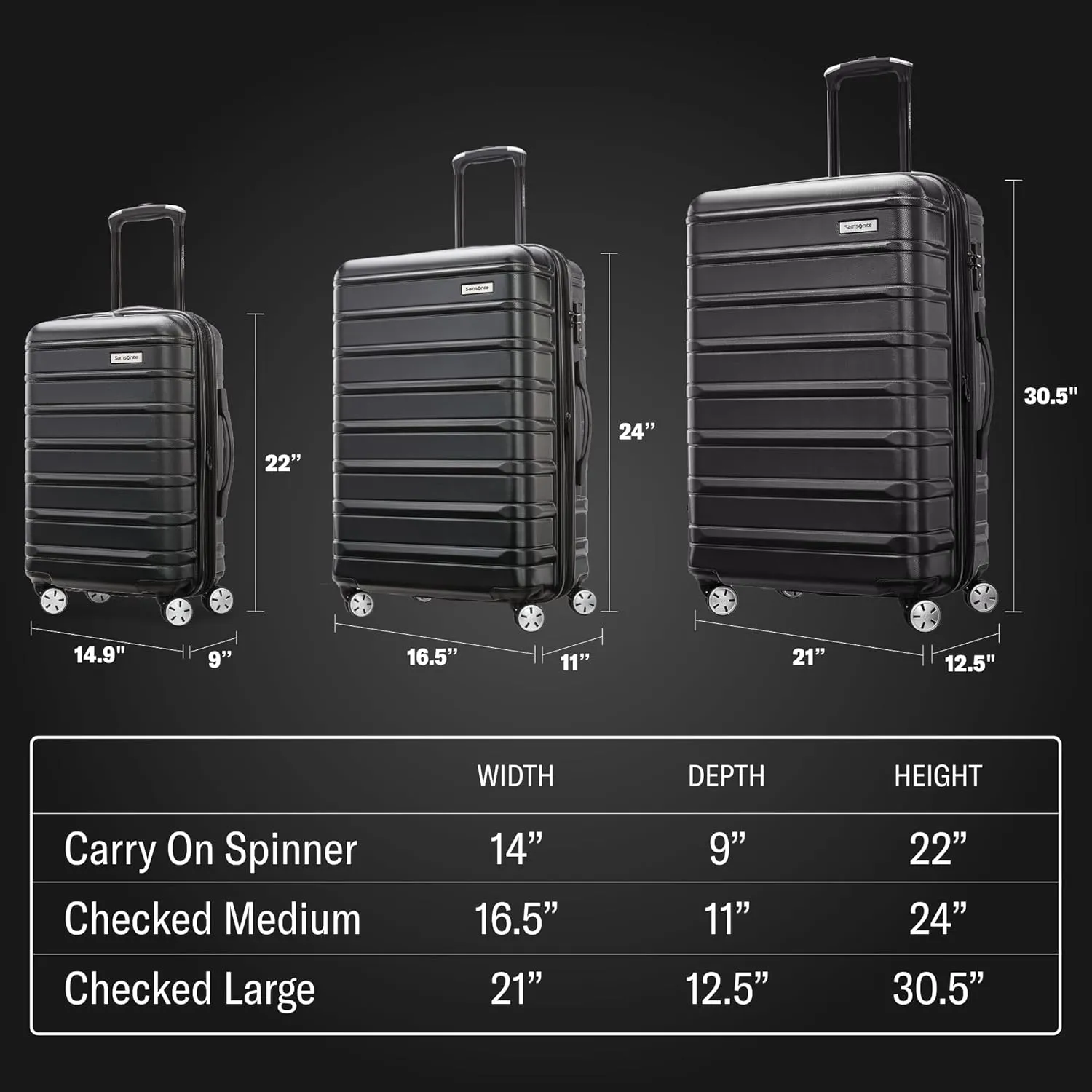 Samsonite Omni 2 24-Inch Medium Checked Hardside Luggage with 360 Spinner Wheels - Scratch Resistant Hardshell - TSA Lock - Expandable Polycarbonate Shell for Lightweight Travel - Artic Silver