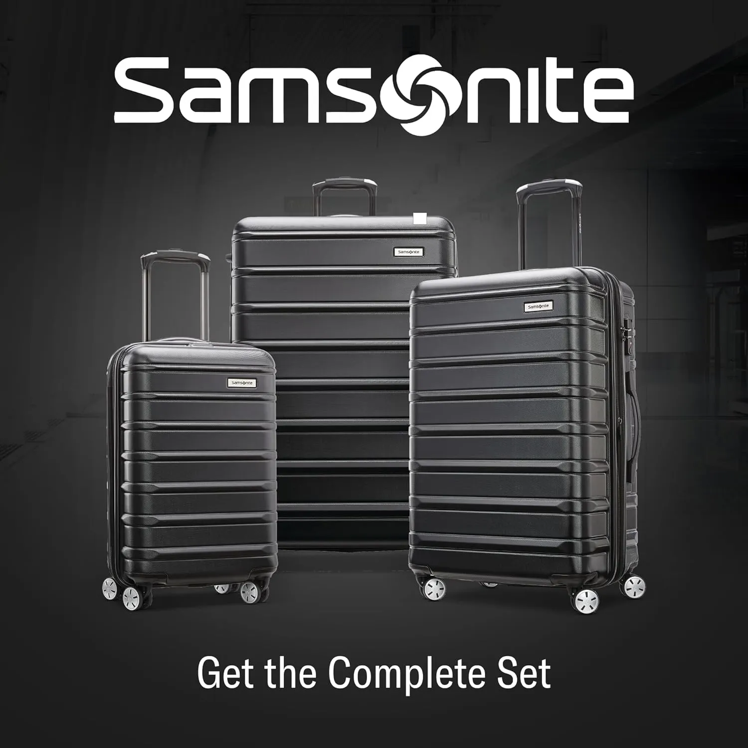 Samsonite Omni 2 28-Inch Large Checked Hardside Luggage with 360 Spinner Wheels - Scratch Resistant Hardshell - TSA Lock - Expandable Polycarbonate Shell for Lightweight Travel - Midnight Black