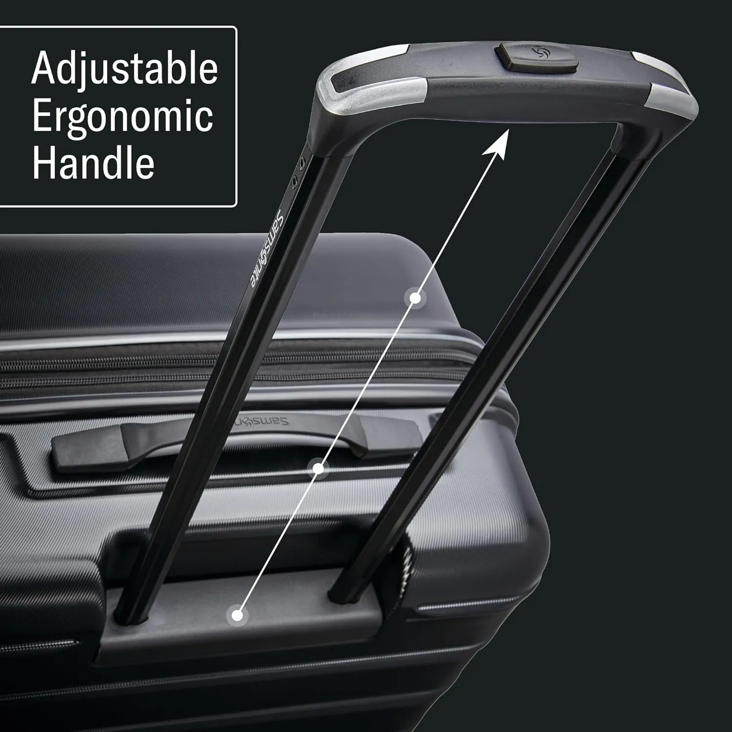 Samsonite Omni 2 28-Inch Large Checked Hardside Luggage with 360 Spinner Wheels - Scratch Resistant Hardshell - TSA Lock - Expandable Polycarbonate Shell for Lightweight Travel - Midnight Black