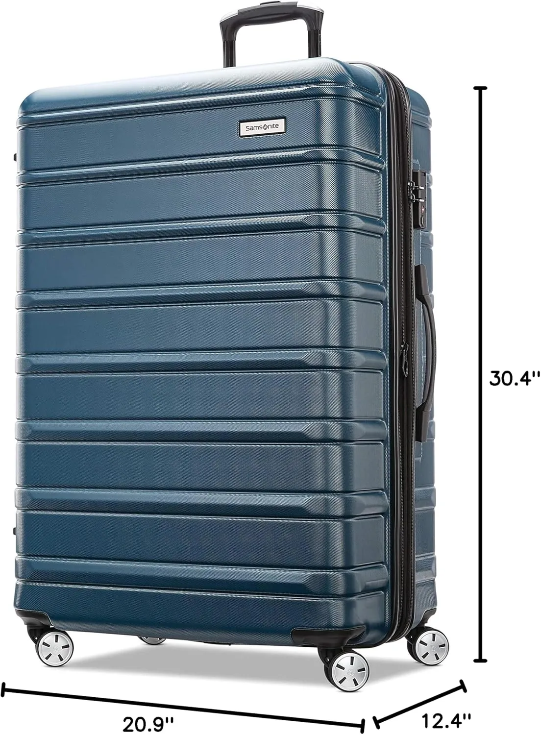 Samsonite Omni 2 28-Inch Large Checked Hardside Luggage with 360 Spinner Wheels - Scratch Resistant Hardshell - TSA Lock - Expandable Polycarbonate Shell for Lightweight Travel - Nova Teal
