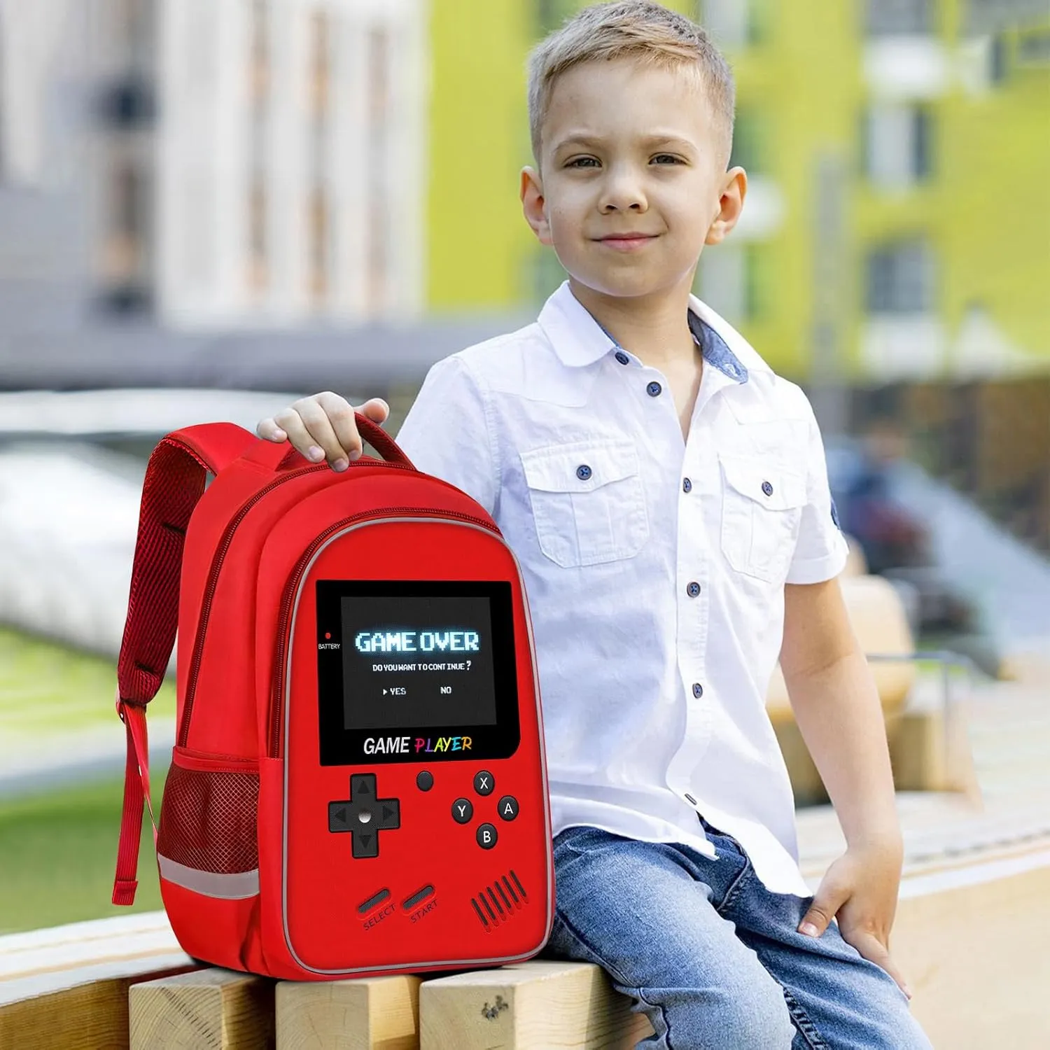 School Backpack For Boys - Gamer Boys Backpack For Kids Children Teens Elementary Middle School - Ages 6-18，17″