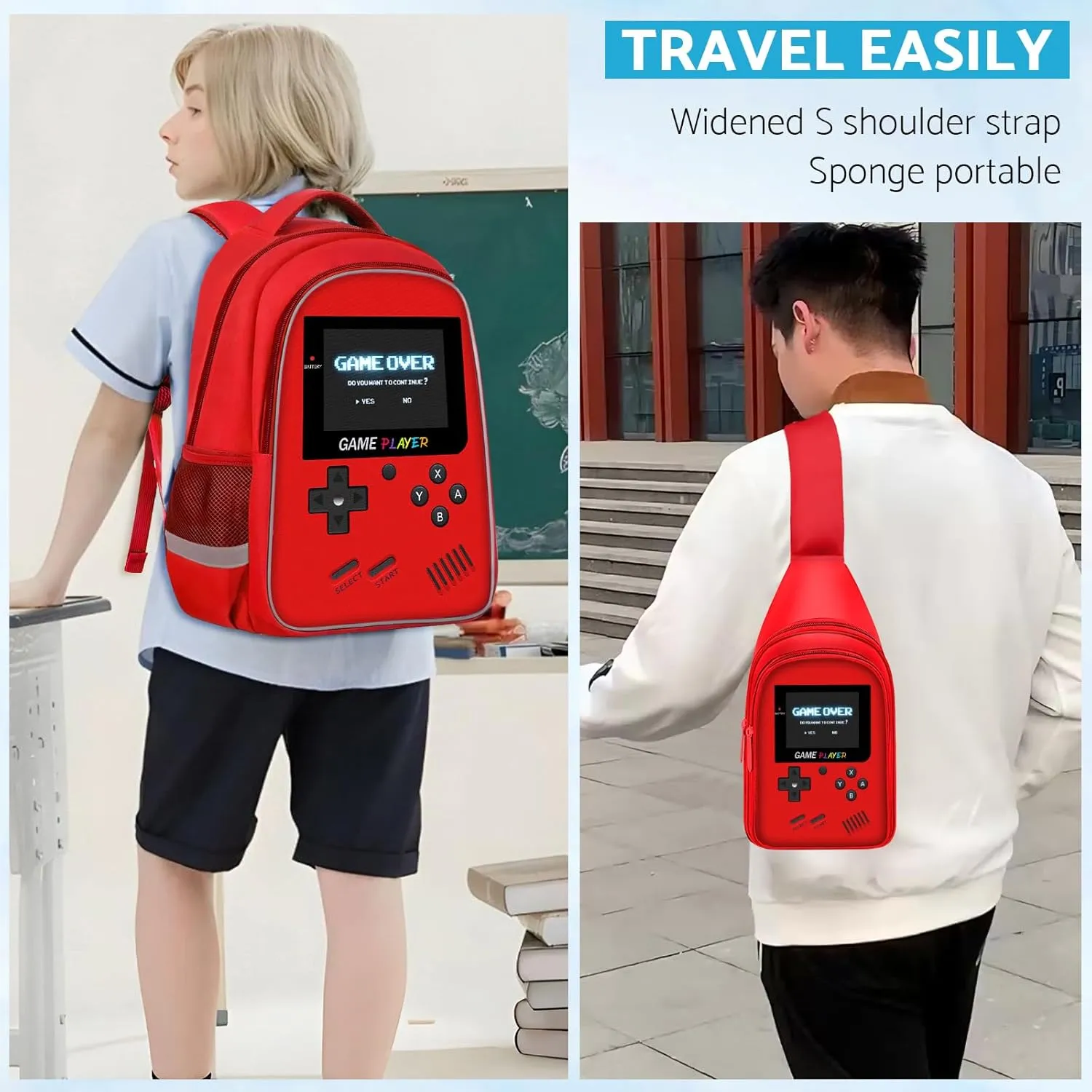 School Backpack For Boys - Gamer Boys Backpack For Kids Children Teens Elementary Middle School - Ages 6-18，17″