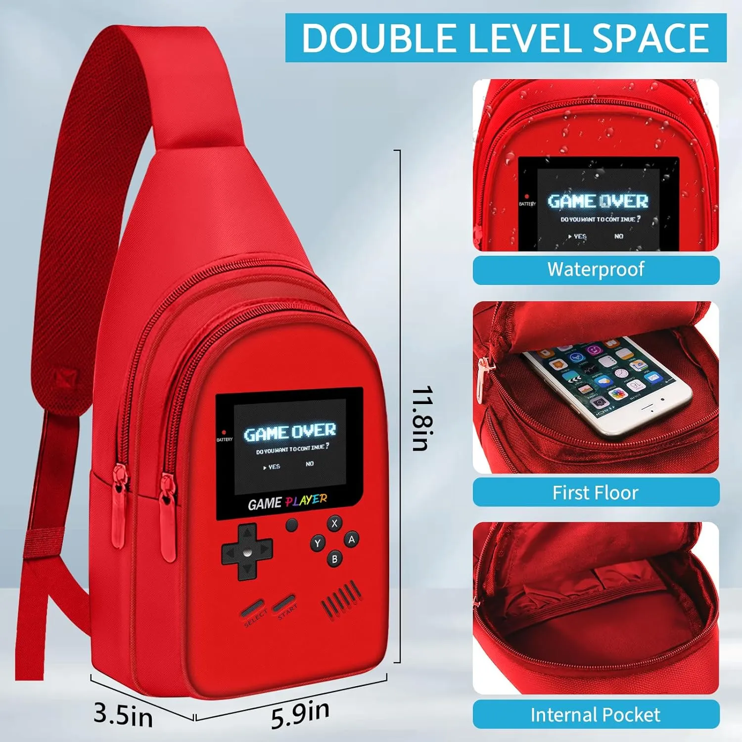 School Backpack For Boys - Gamer Boys Backpack For Kids Children Teens Elementary Middle School - Ages 6-18，17″
