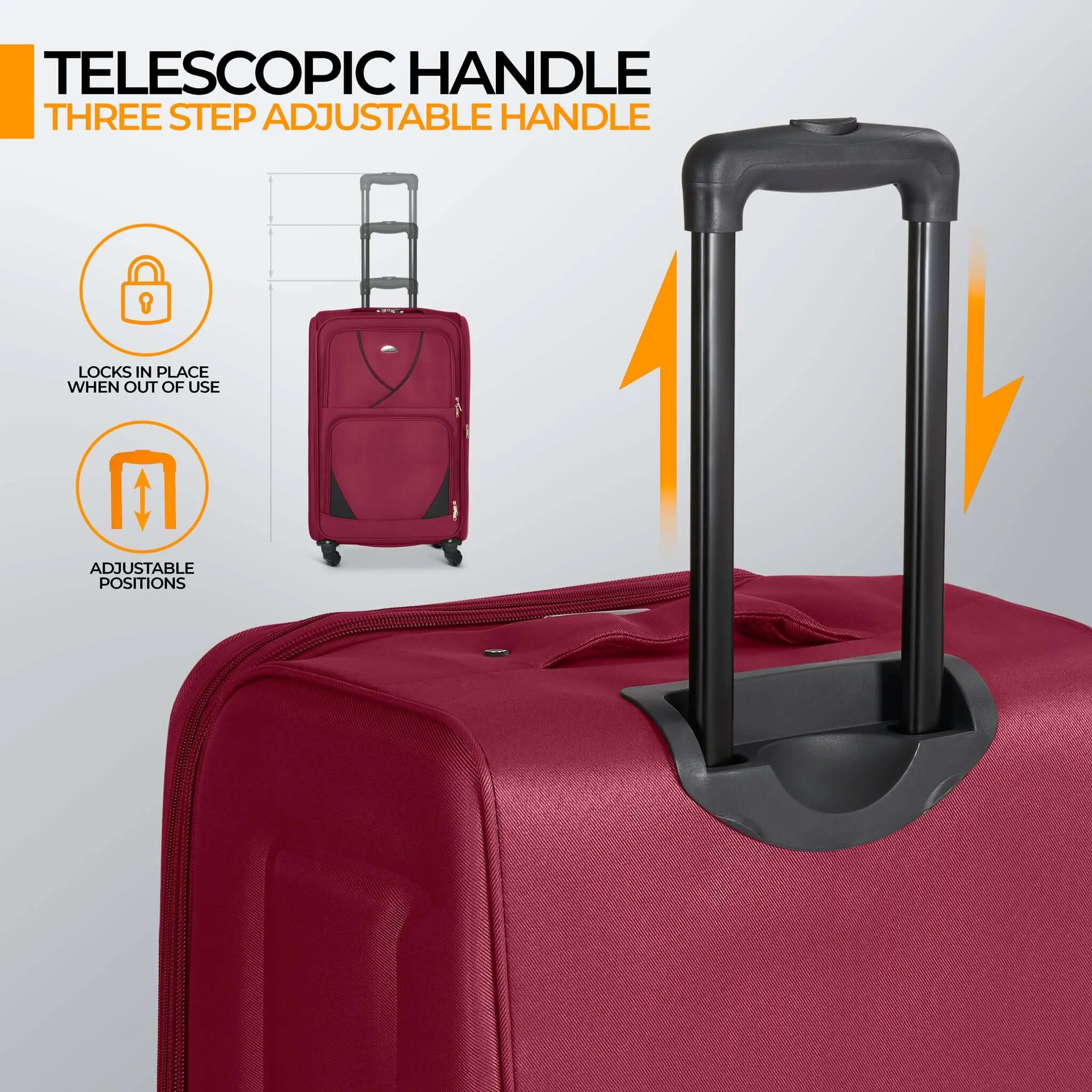 Suitcase Luggage Set On Wheels Set of 4, Assorted Colours