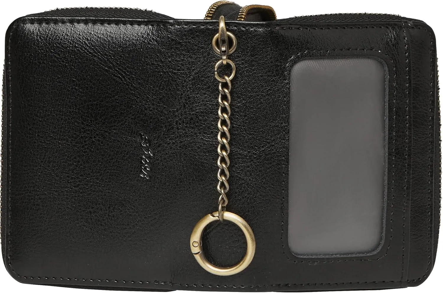 TFKGS Credit Card Holder for Women, RFID Blocking Wallet Small Leather Wallet Women with Accordion Zipper, Card Wallet Keychain, Black, Minimalist