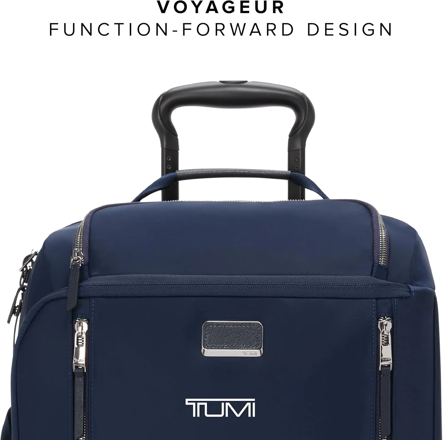 TUMI - Voyageur Leger 4 Wheel Carry-On Luggage - Lightweight and Spacious, Sleek Silhouette, Durable Women's Suitcase - 21.8" International Expandable Carry-On, Indigo with Silver Hardware
