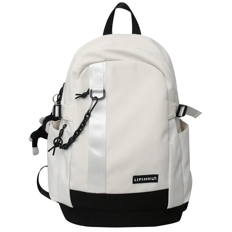 Wenkouban Fashion High Capacity Male Female Nylon College Bag Cool Lady Backpack Men Women Book Bag Girl Boy Travel School Backpack Trendy
